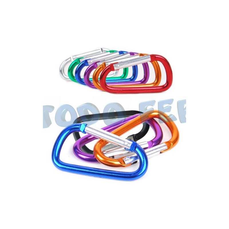 MOSQUETON ALUMINIO COLORES  6CM (12U)