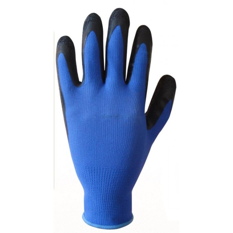 GUANTE G-SOL LATEX CORRUG. AZU-NEG T.10 (12 PARES)