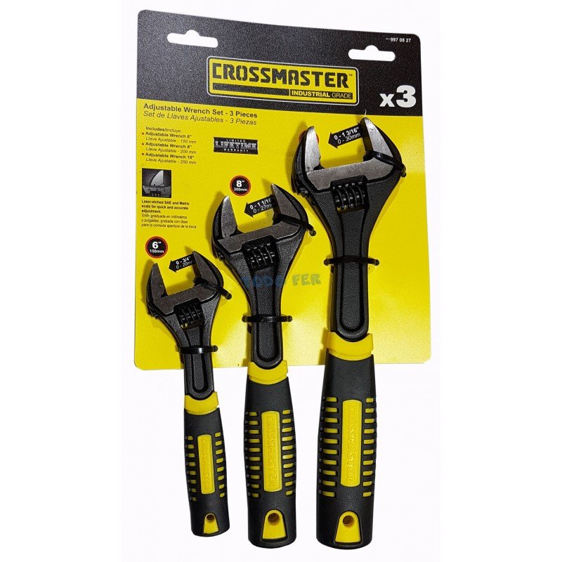 LLAVE AJUSTABLE  CROSS CONFORT SET X 3 (6 - 8 - 10)