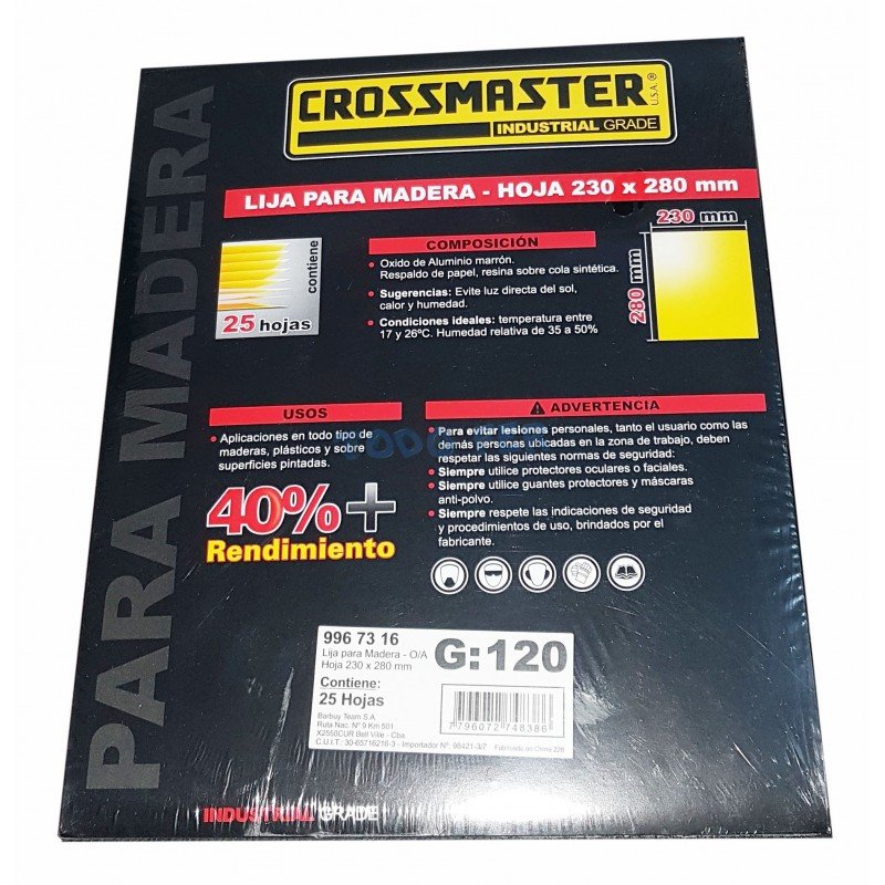 LIJA P/MADERA  CROSS  GR.  60 (25H)