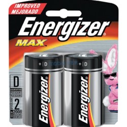 PILAS ENERGIZER MAX D X  2 UNID.E95