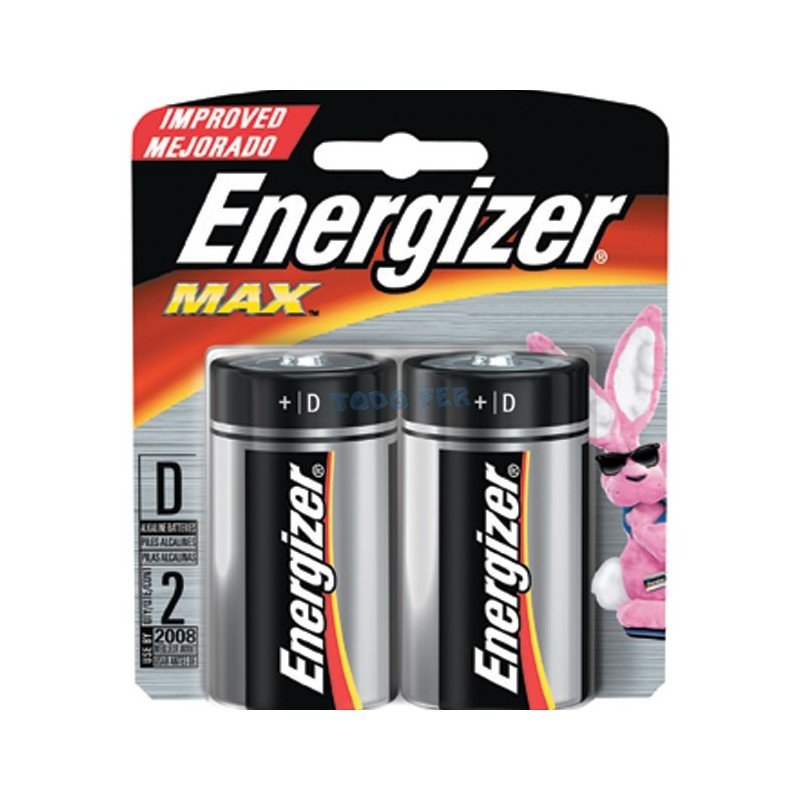 PILAS ENERGIZER MAX D X  2 UNID.E95