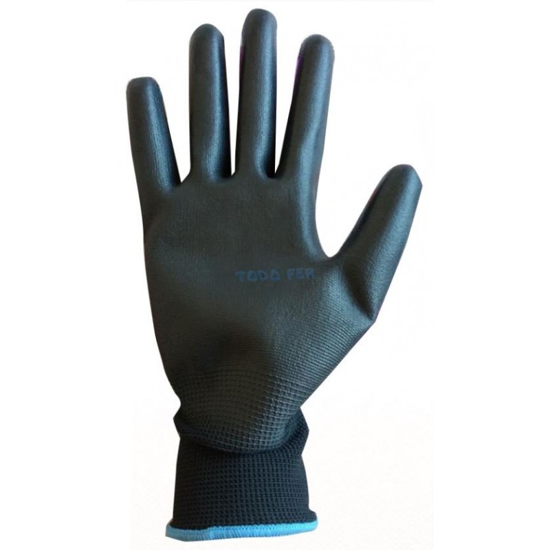GUANTE G-SOL POLIURET. LISO NEGRO T. 9 (12 PARES)