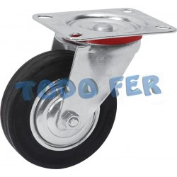 RUEDA BASE GIRATORIA  GOMA  75MM