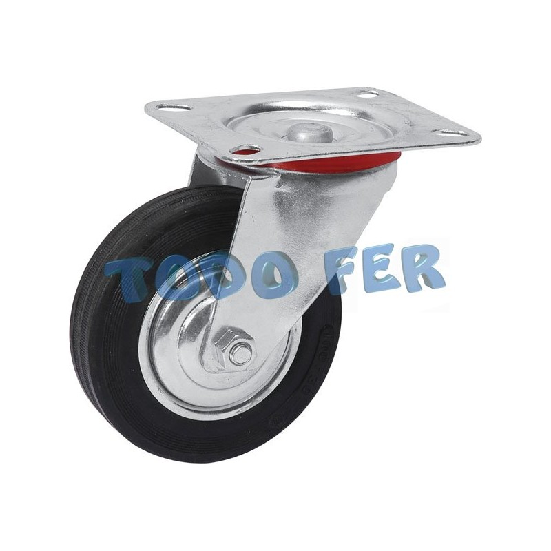 RUEDA BASE GIRATORIA  GOMA 100MM