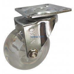 RUEDA BASE GIRATORIA  TRANSP. 50MM