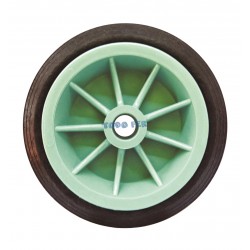 RUEDA GOMA-PP VERDE/NEGRA 160MM EJE 3/4