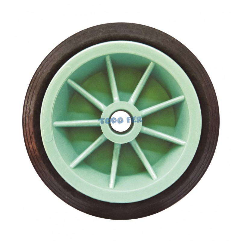 RUEDA GOMA-PP VERDE/NEGRA 160MM EJE 3/4