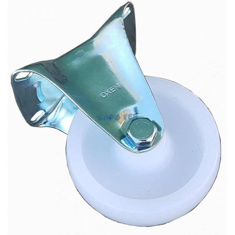 RUEDA PP BLANCA BASE FIJA 100MM