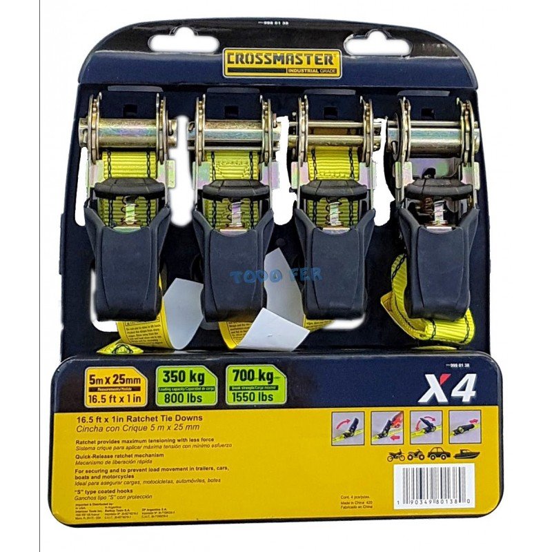 CINCHA AMARRE CRIQUE 5MT X 25MM 700KG 4PZ