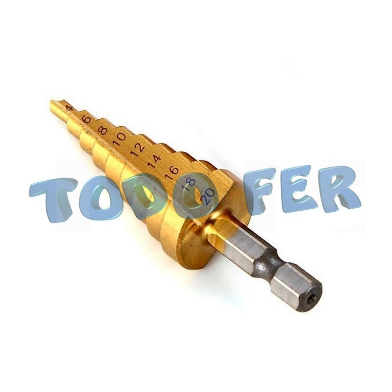 MECHA CONICA ESCALONADA 4MM A 20MM