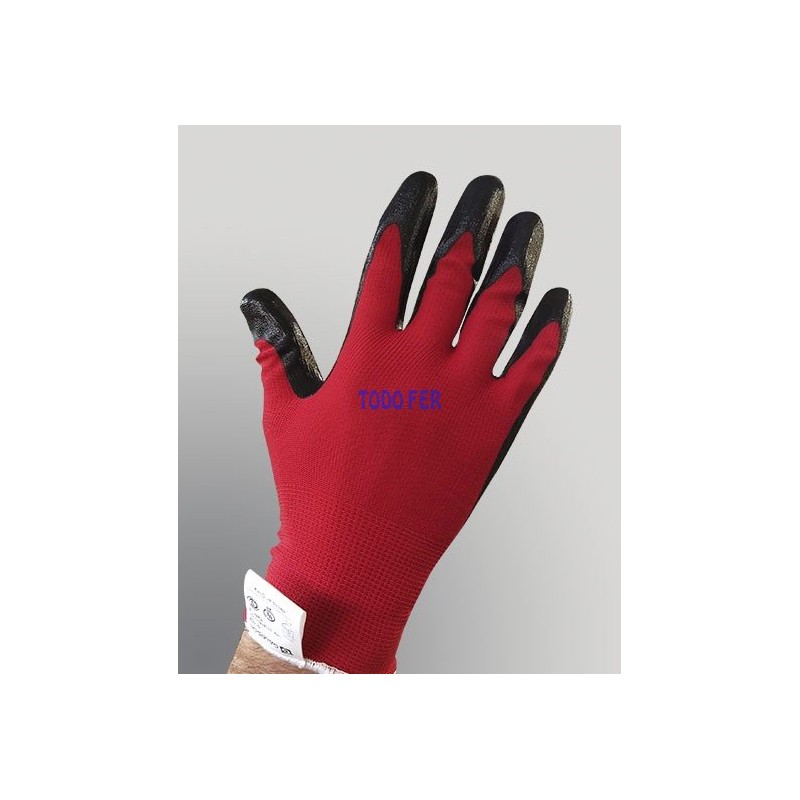 GUANTE G-SOL NITRILO ROJO-NEGRO T.10 (12 PARES)