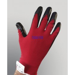 GUANTE G-SOL NITRILO ROJO-NEGRO T. 9 (12 PARES)