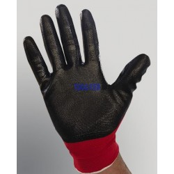 GUANTE G-SOL NITRILO ROJO-NEGRO T. 9 (12 PARES)