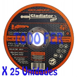 DISCO OXI.ALUM. GLADIATOR PLANO 115X1,6 (25U)
