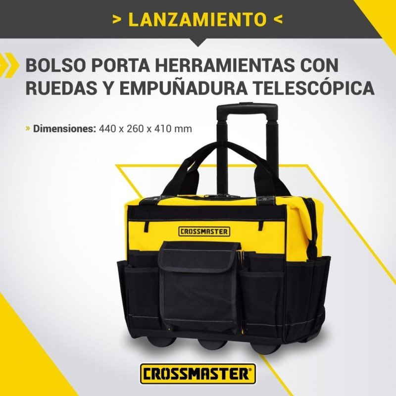 BOLSO P.HERRAM. CROSS C/RUEDAS 44X26X41CM
