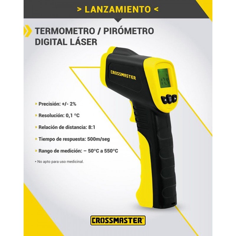 TERMOMETRO PIROMETRO LASER 550º CROSS