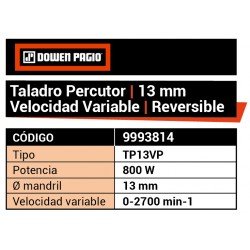 TALADRO DOWEN PERC.13MM  800W