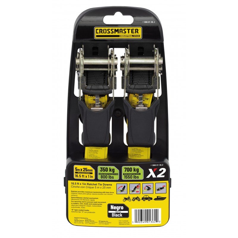 CINCHA AMARRE CRIQUE 5MT  700KG 2PZ NEGRO