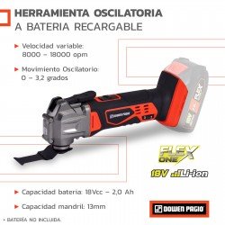 MULTI CORTADORA OSCILATORIA DOWEN FLEX 18V S/B