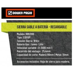 SIERRA SABLE DOWEN 18V FLEX