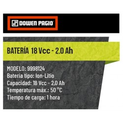 BATERIA DOWEN 18V 2.0 AMP FLEX L-ION
