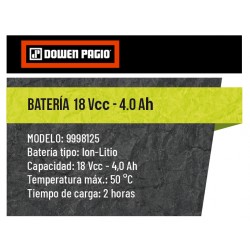 BATERIA DOWEN 18V 4.0 AMP FLEX L-ION