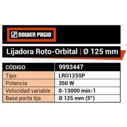 LIJADORA ROTO-ORBIT DOWEN 350W 125MM