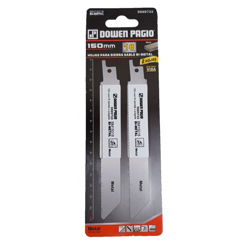 HOJA SIERRA SABLE METAL 18D X 150MM 2U