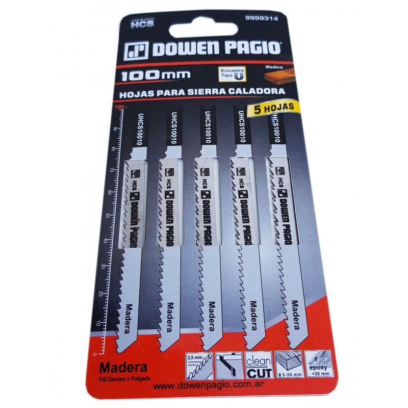 HOJA SIERRA CALAD. DP MADERA U 10D X 100MM 5U