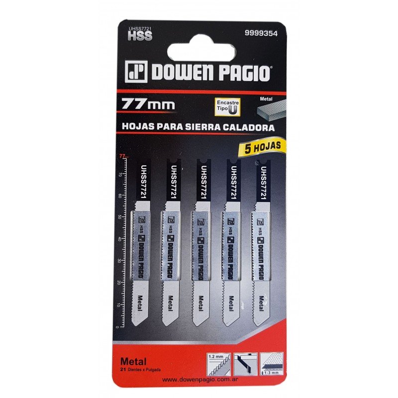 HOJA SIERRA CALAD. DP METAL U  7D X  77MM 5U