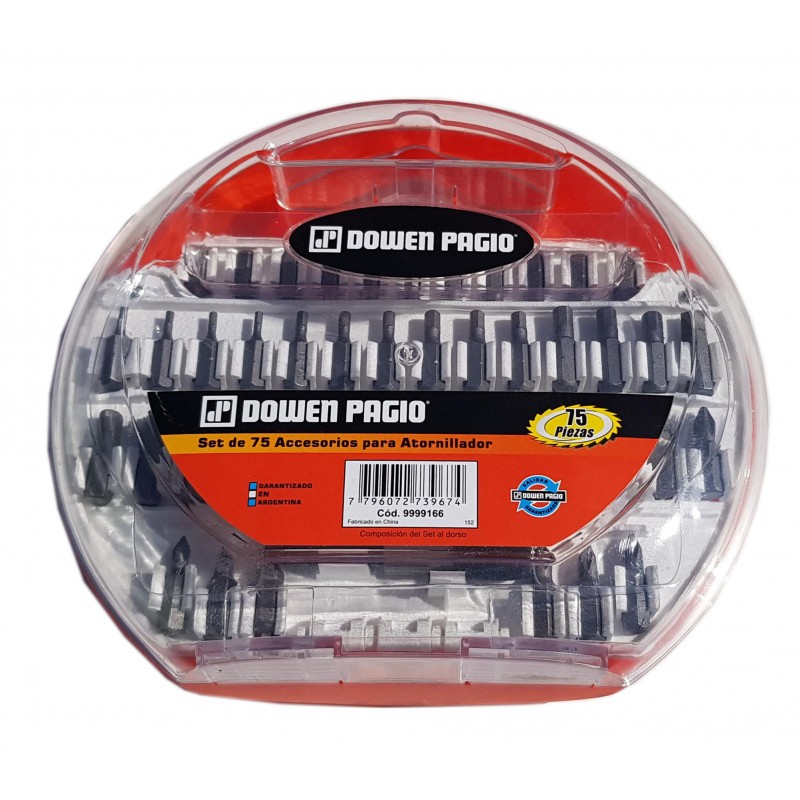SET ACCESORIOS ATORNILLADOR DOWEN  75 PZS