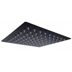 FLOR DUCHA AC.INOX NEGRA CUADRADA 150MM