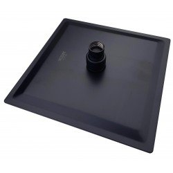 FLOR DUCHA AC.INOX NEGRA CUADRADA 150MM