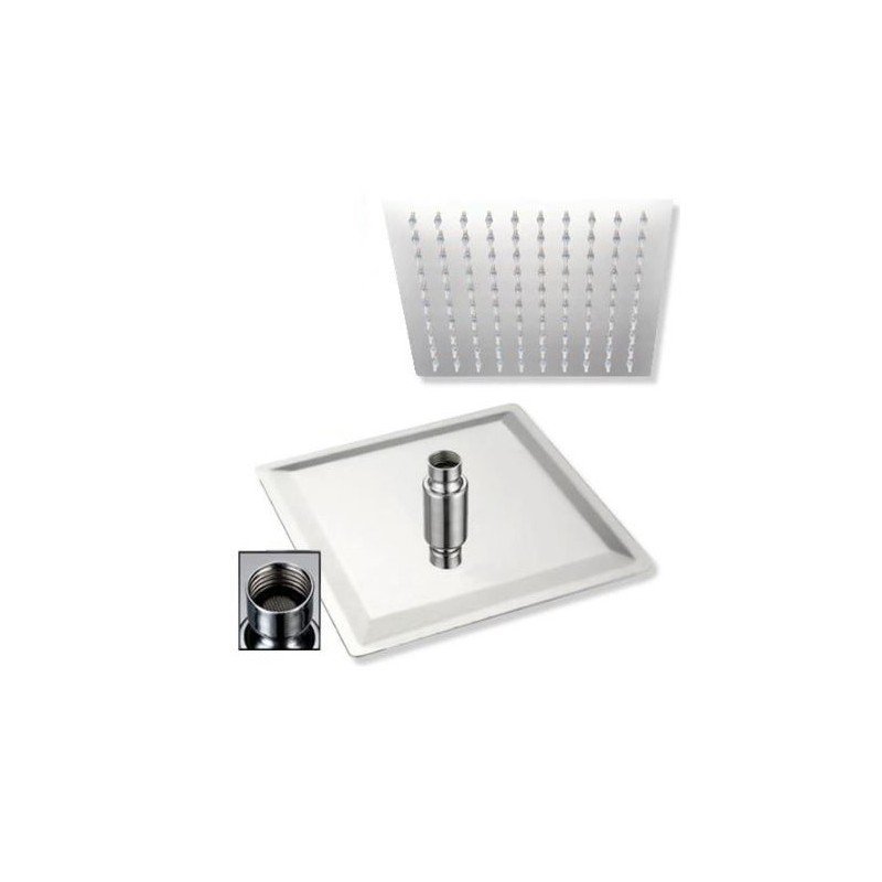 FLOR DUCHA AC.INOX CUADRADA 200MM