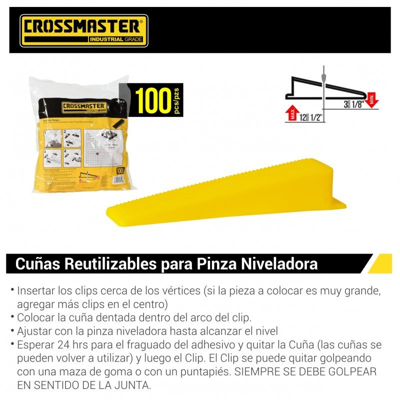 PINZA NIVELADORA CROSS CUÑA X 100 PZS
