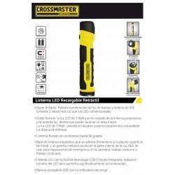 LINTERNA CROSS LED RECARG. RETRACTIL 3W FINA