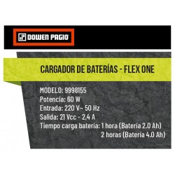 CARGADOR BATERIA DOWEN 21V 2,4 AMP FLEX