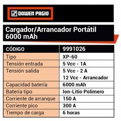 CARGADOR/ARRANC DOWEN XP- 60  6000 MAH
