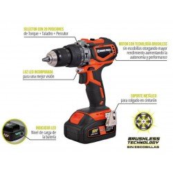 TALADRO DOWEN ATORN PERC 13MM 18V BRUSHLESS