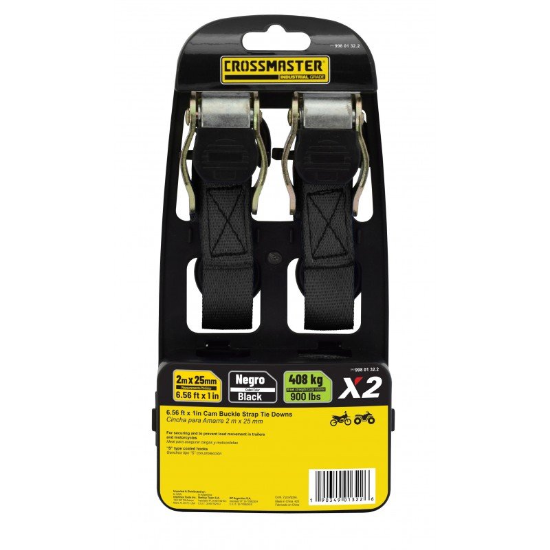 CINCHA AMARRE CRIQUE 2MT  408KG 2PZ NEGRO