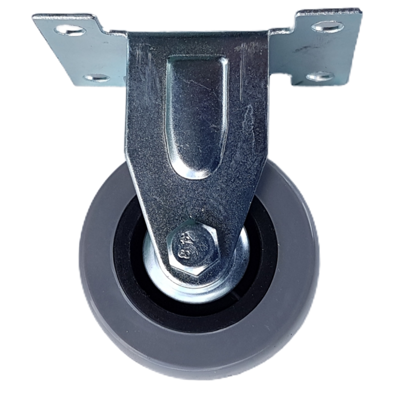 RUEDA PVC GRIS BASE FIJA  50MM