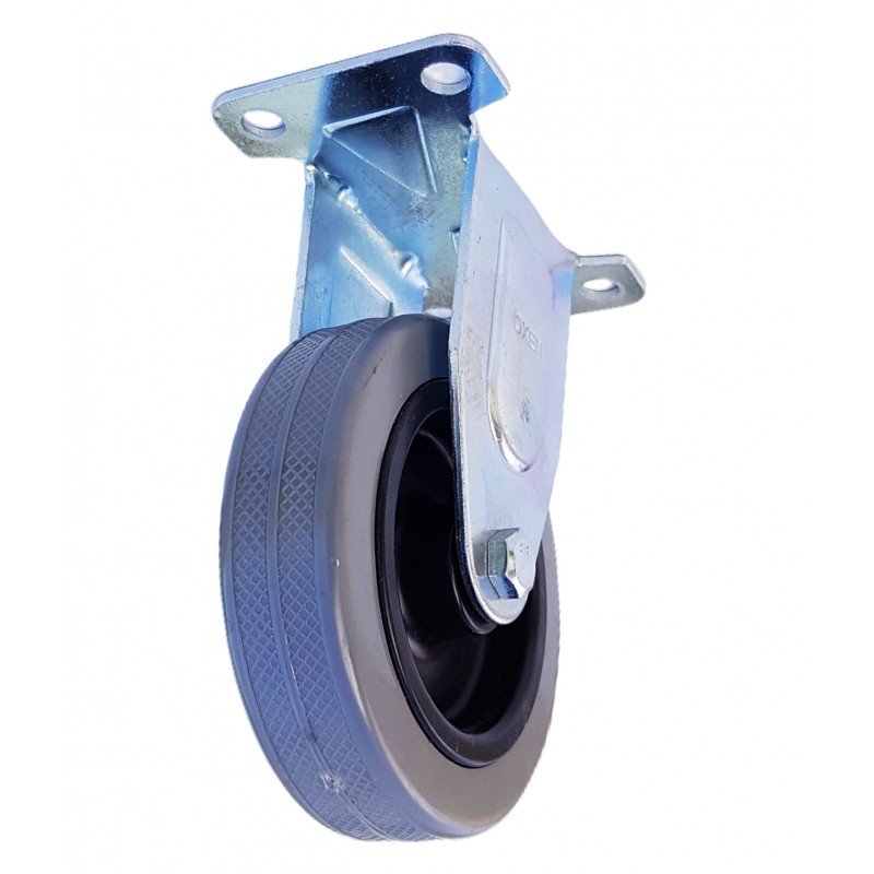 RUEDA PVC GRIS BASE FIJA 100MM