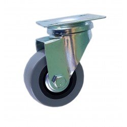 RUEDA PVC GRIS BASE GIRATORIA  50MM