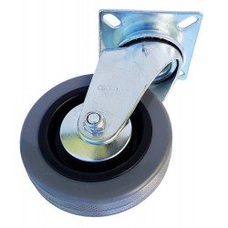 RUEDA PVC GRIS BASE GIRATORIA 100MM