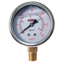 MANOMETRO C/GLICERINA 50MM  60 LBS AC. INOX.