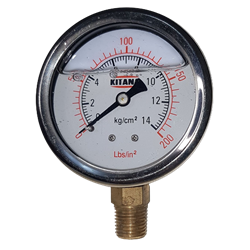 MANOMETRO C/GLICERINA 50MM 200 LBS AC. INOX.