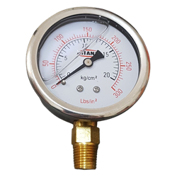 MANOMETRO C/GLICERINA 50MM 300 LBS AC. INOX.