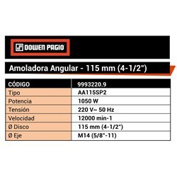 AMOLADORA ANG. DOWEN 115 1050W