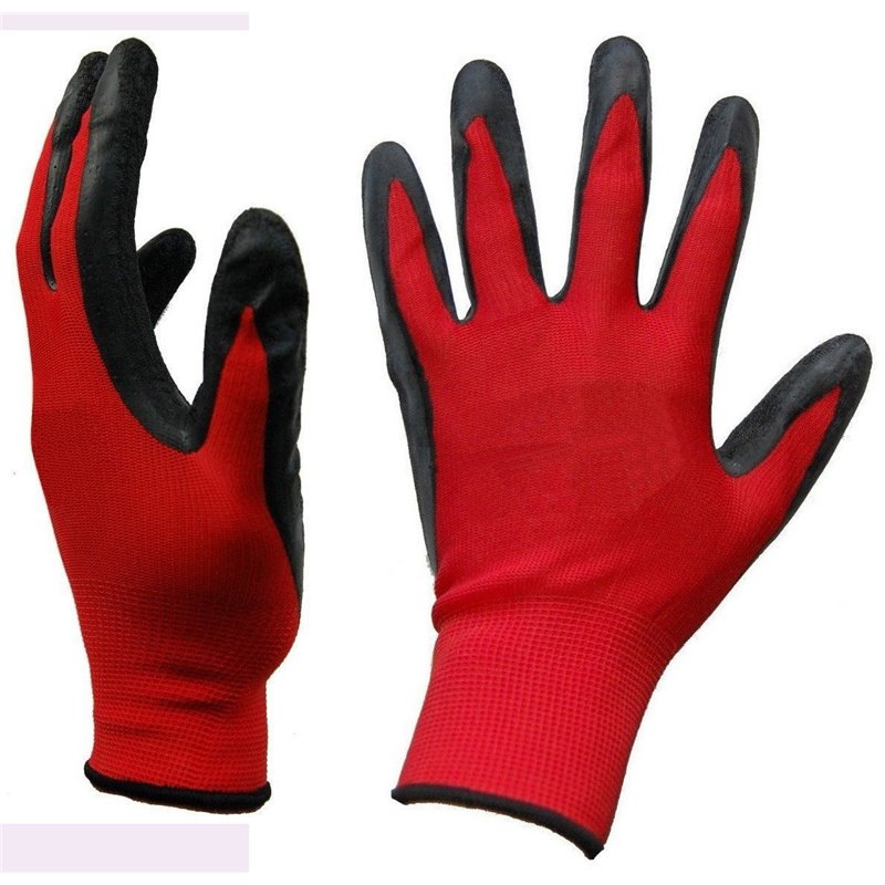 GUANTE G-SOL NITRILO ROJO-NEGRO T. 8 (12 PARES)